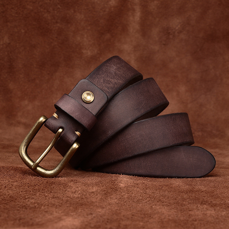 Vintage Genuine Leather Belt Wide 3.3CM B78-KKICO