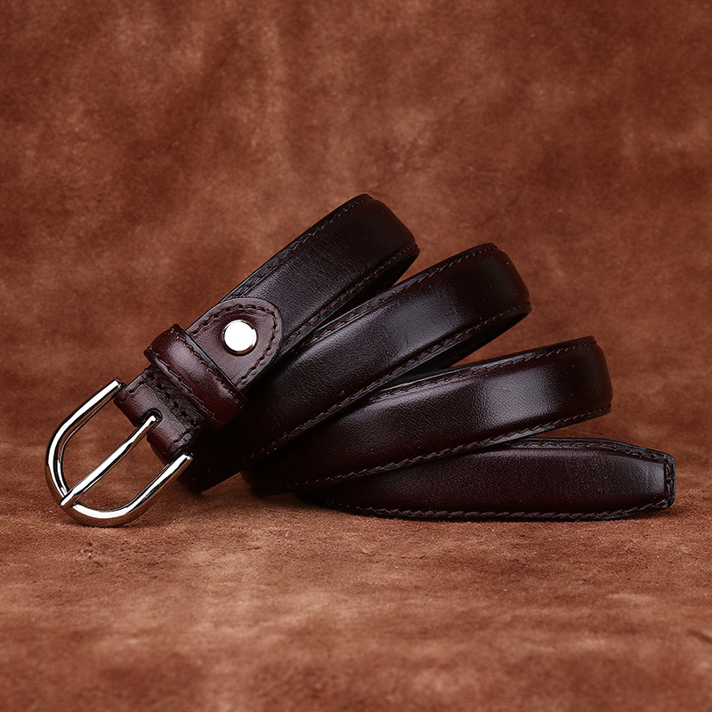 Minimalist Genuine Leather Belt for Women Wide 2.4CM B81-KKICO
