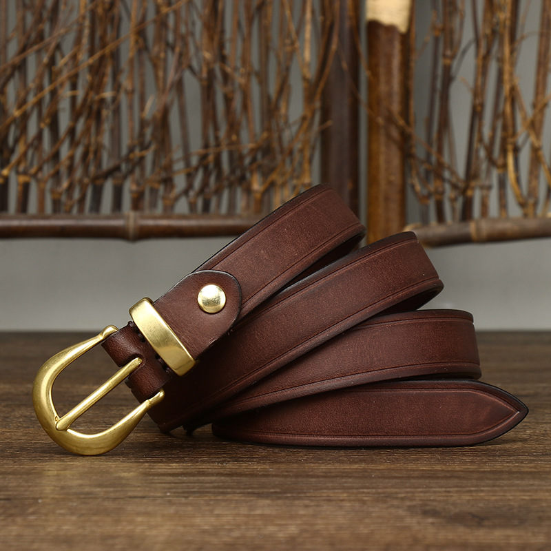 Vintage Genuine Leather Belt Wide 2.4CM B83-KKICO