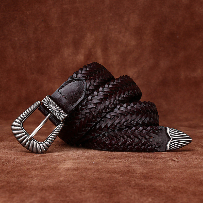 Hand-woven Genuine Leather Belt 3.0cm B15