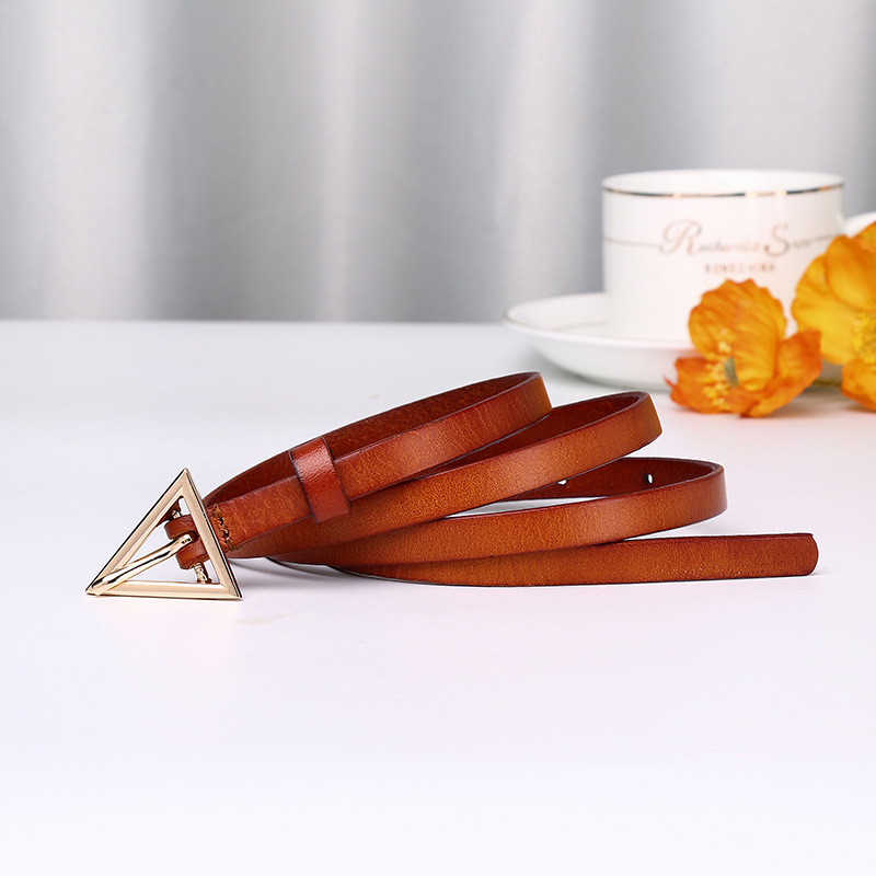 Versatile Waist-cinching Genuine Leather Belt 1.0cm Wide B30