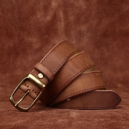 Rustic Leather Everyday Belt Wide 3.3CM  B31