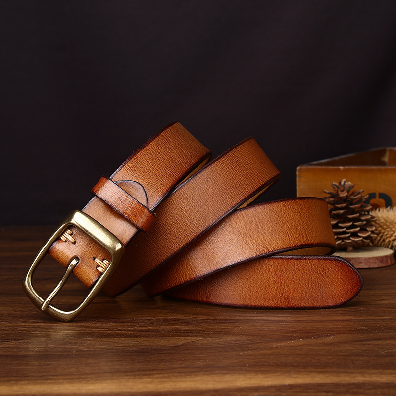 Rustic Leather Everyday Belt Wide 3.3CM  B32