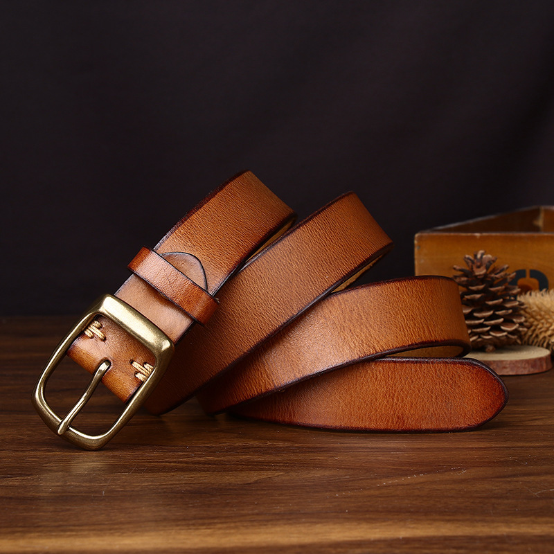 Rustic Leather Everyday Belt Wide 3.3CM  B32