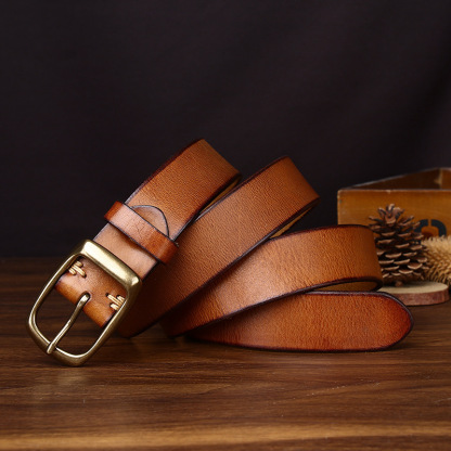 Rustic Leather Everyday Belt Wide 3.3CM  B32