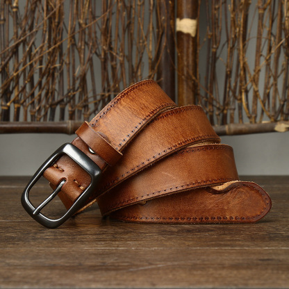 Rustic Leather Everyday Belt 3.3CM  B02