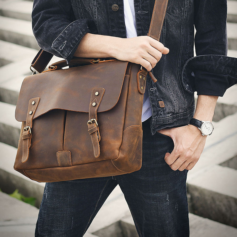 Genuine Leather Vintage Handbag Messenger Bag VB10-KKICO