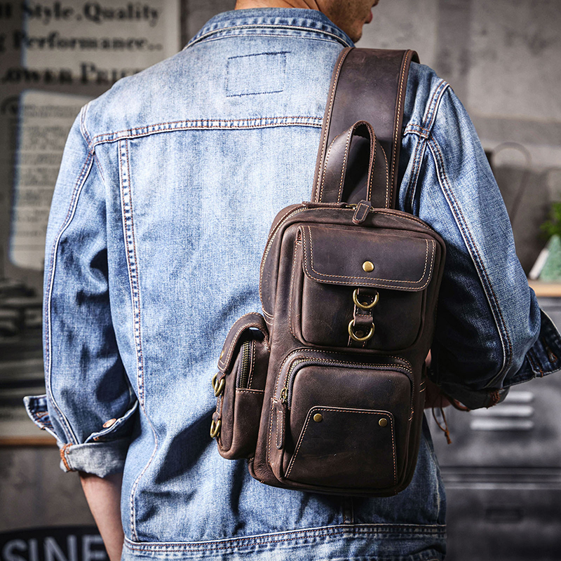 Vintage Genuine Leather Chest Bag VB11