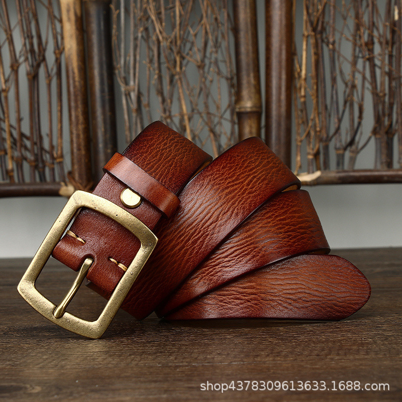 Vintage Genuine Leather Belt Wide 3.8CM B70