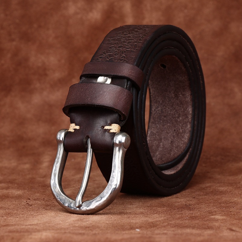 Vintage Genuine Leather Belt Wide 3.8CM B72