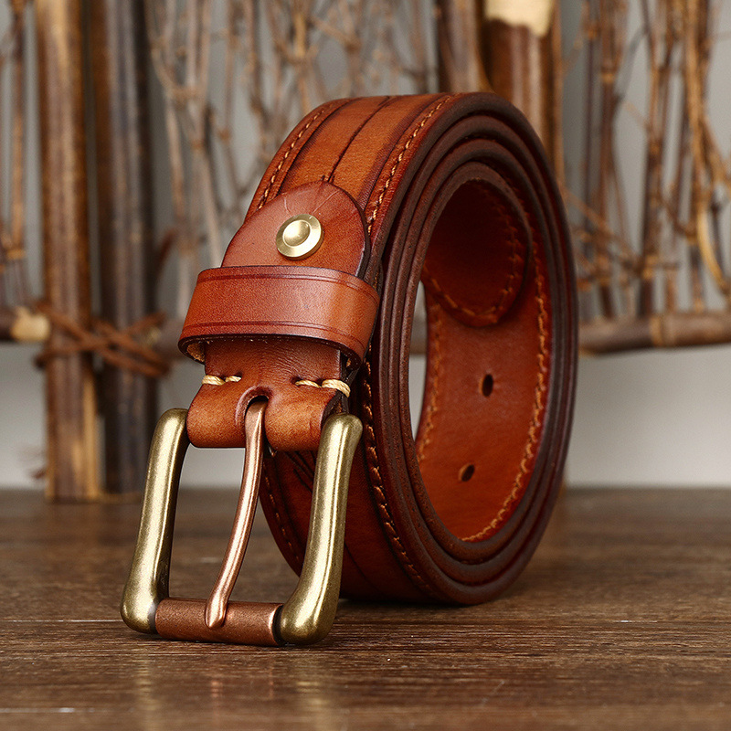 Embossed Genuine Leather Belt Usable Both Sides 3.8cm B10-KKICO