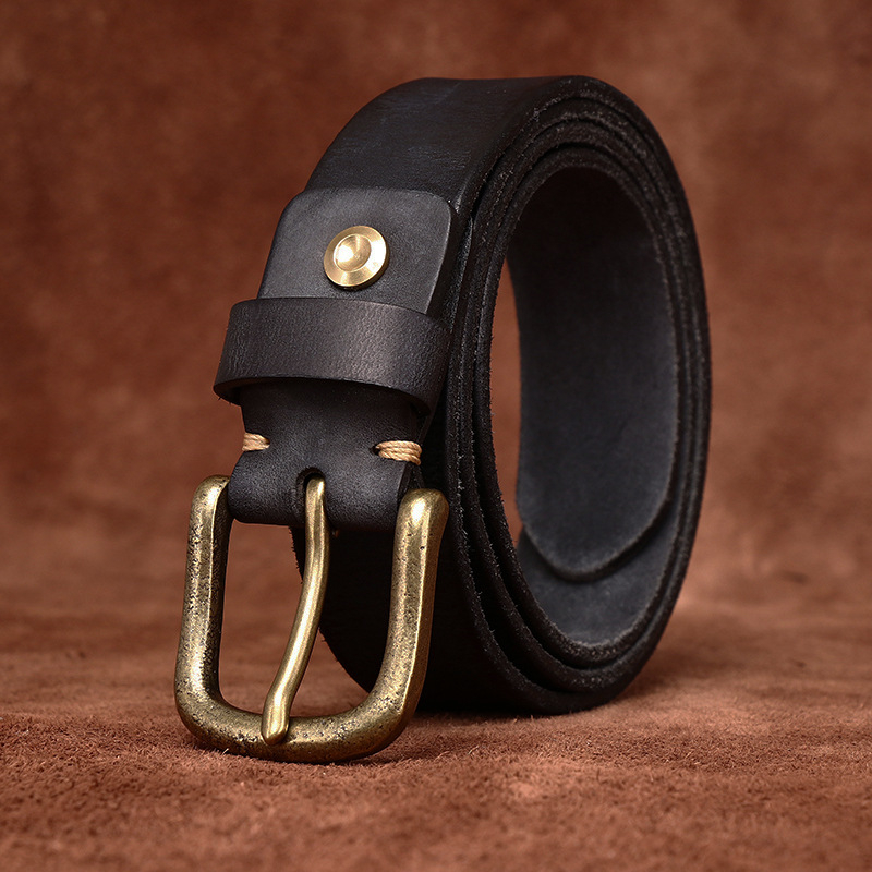Vintage Genuine Leather Belt Wide 3.3CM B78-KKICO