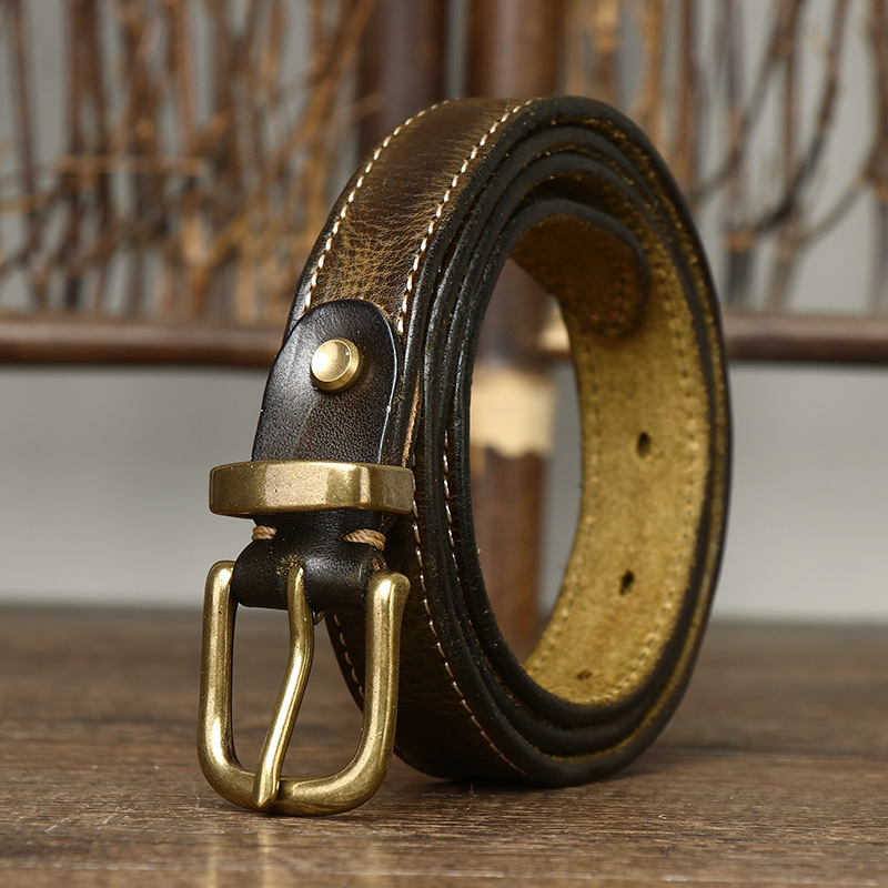 Vintage Genuine Leather Belt Wide 2.3CM B82-KKICO