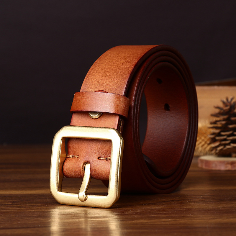 Vintage Genuine Leather Belt Wide 3.8CM B84-KKICO