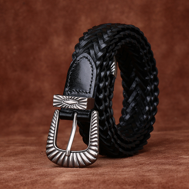 Hand-woven Genuine Leather Belt 3.0cm B15