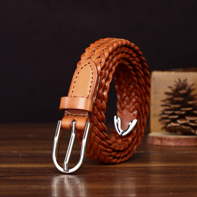 Hand-woven Genuine Leather Belt 2.2cm Wide B18-KKICO
