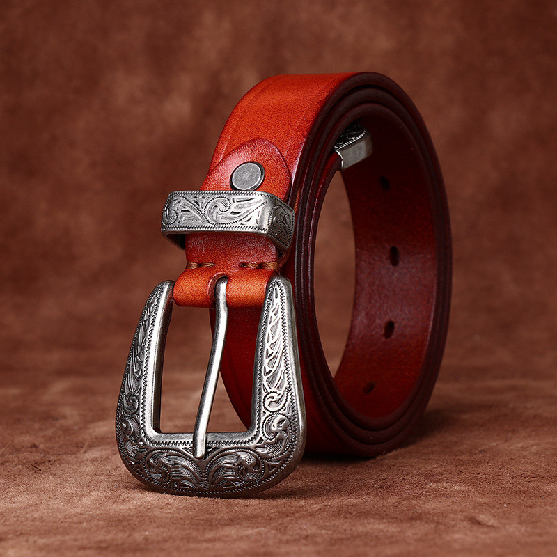 Stylish Vintage Genuine Leather Belt 2.4cm Wide B21