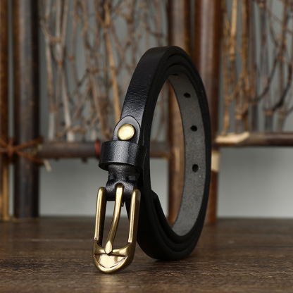 Vintage-style Genuine Leather Belt 1.5cm Wide B29