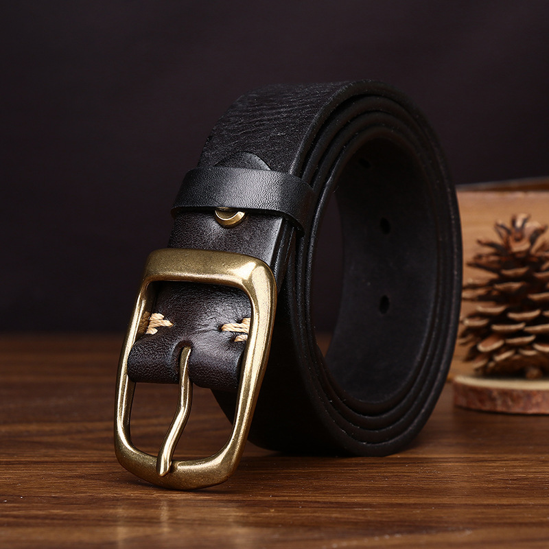 Rustic Leather Everyday Belt Wide 3.3CM  B32
