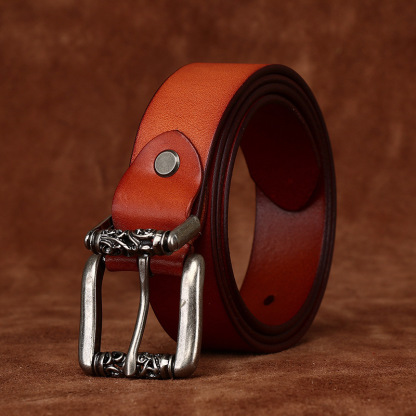 Vintage Genuine Leather Belt Wide 3.3CM B44