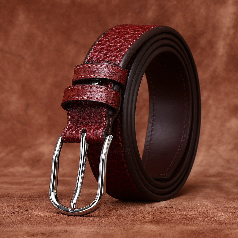 Reversible Genuine Leather Business Belt Wide 3.3CM B45