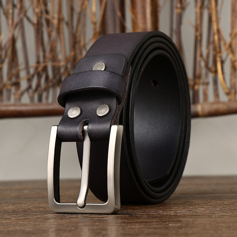 Simple Retro Genuine Leather Belt Wide 3.8CM B48