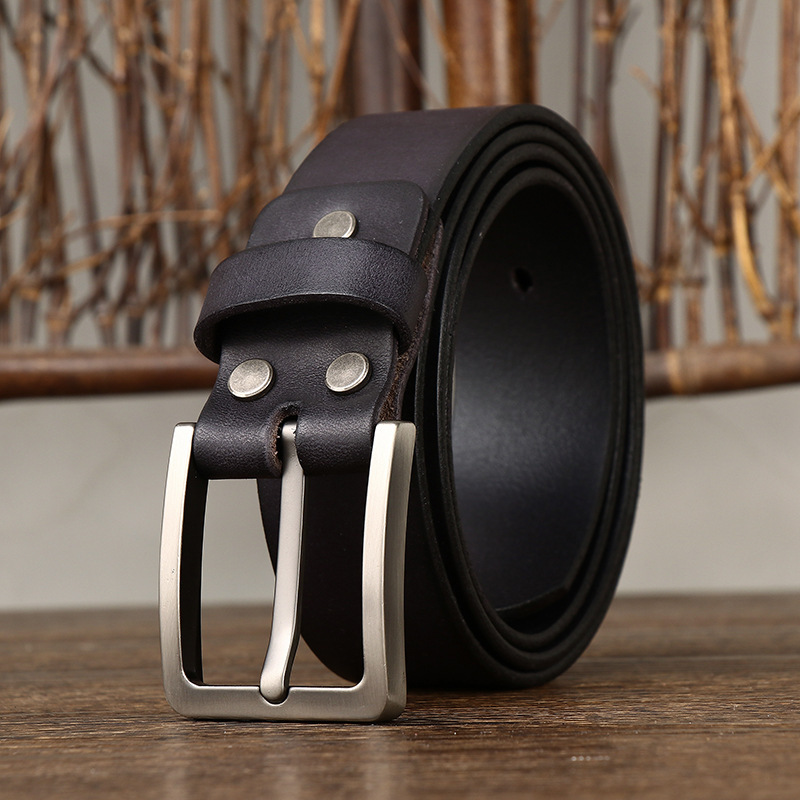 Simple Retro Genuine Leather Belt Wide 3.8CM B48