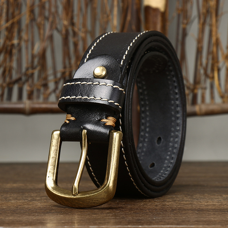 Vintage Versatile Genuine Leather Belt Wide 3.8CM B50-KKICO