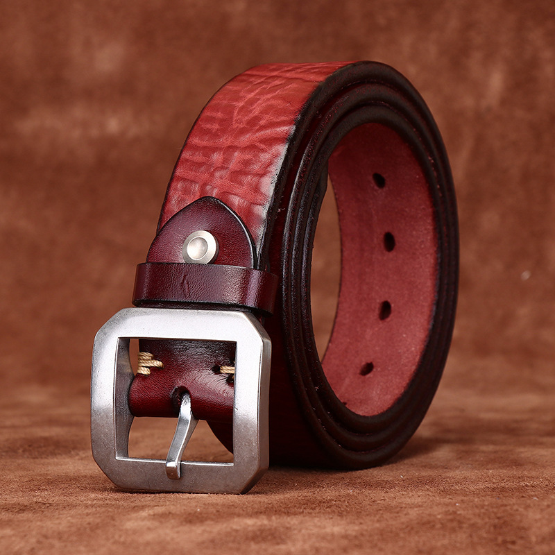 Vintage Genuine Leather Belt Wide 3.8CM B68