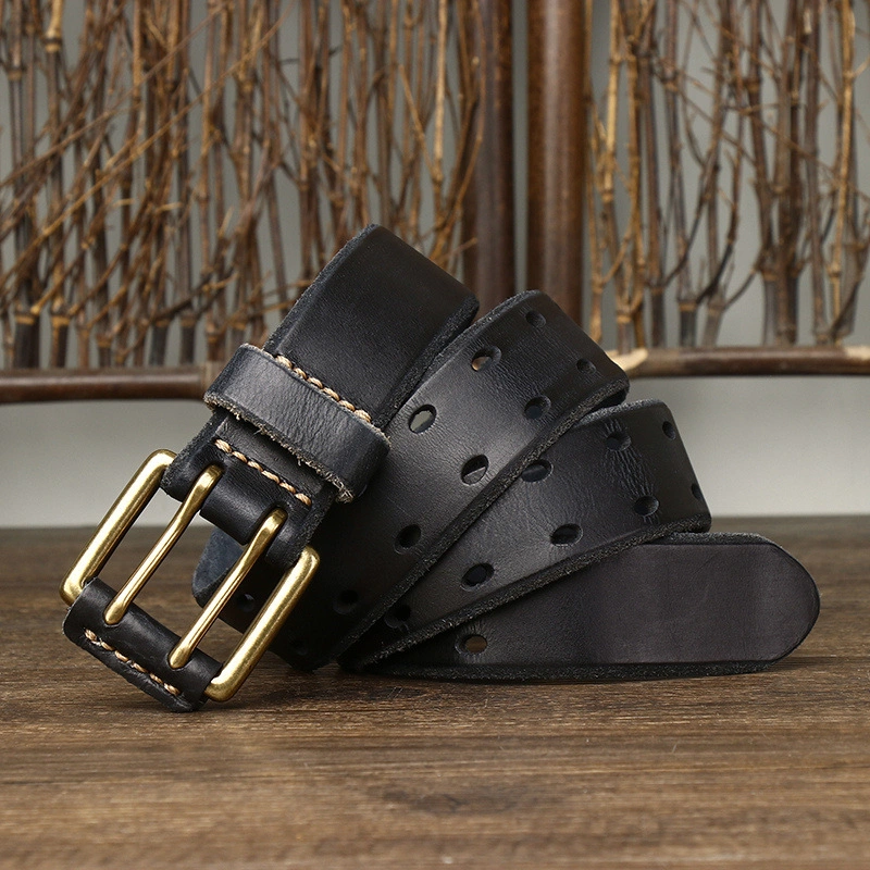 Heritage Full-Grain Leather Belt with Brass Buckle | 3.8cm Wide