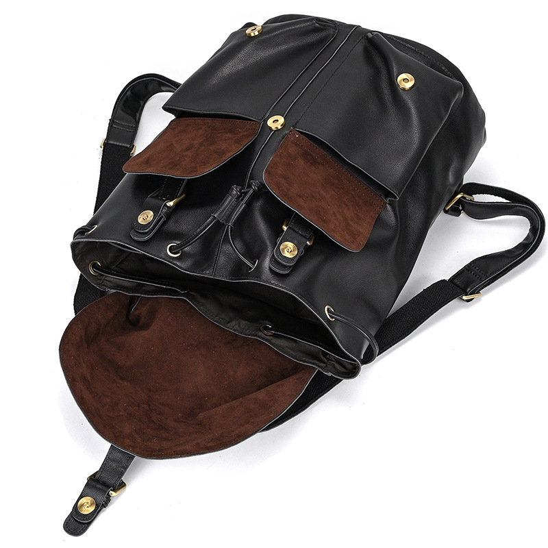 Vintage Leather Rucksack Backpack | 41cm Flap-Top Bag