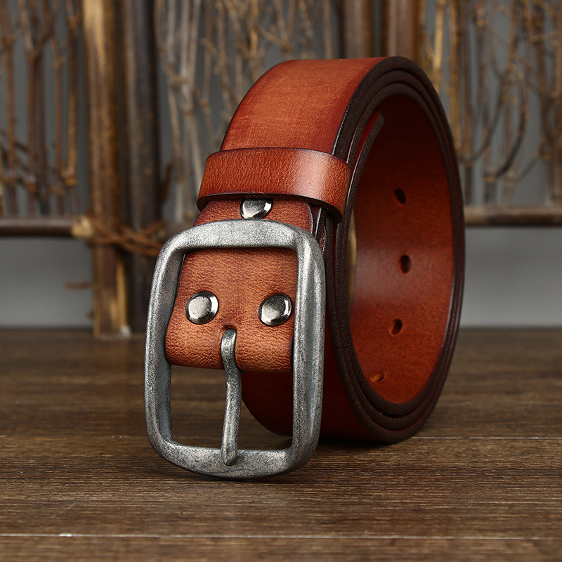 Vintage Distressed Genuine Leather Belt Wide 3.8CM  B36-KKICO