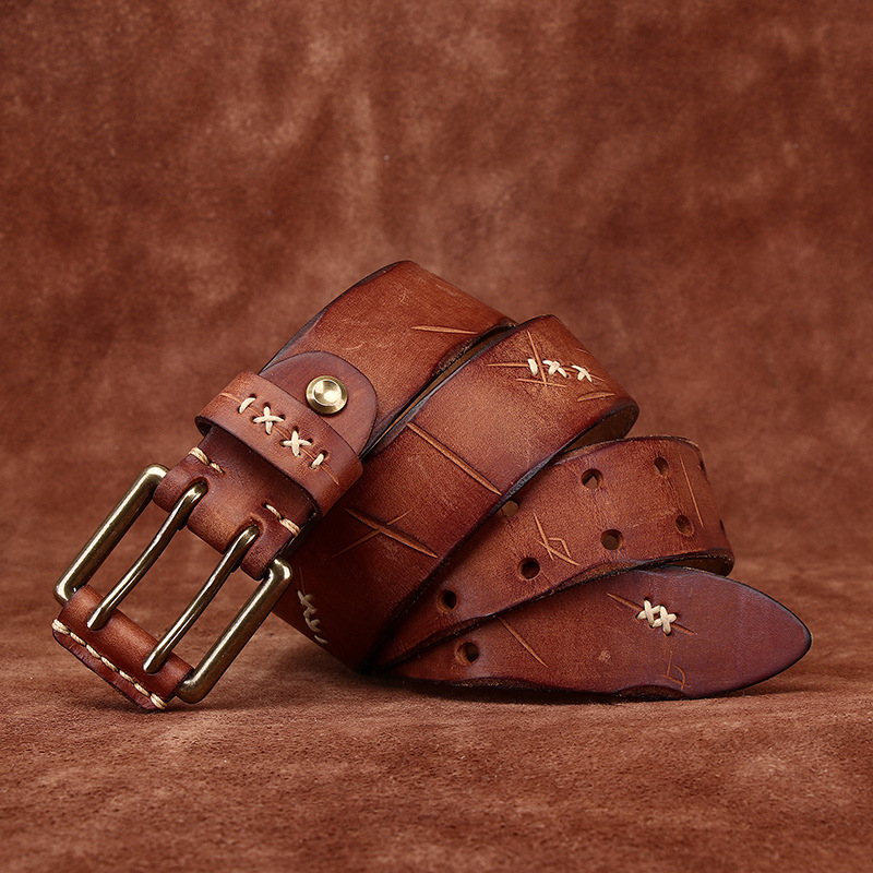 Rustic Leather Everyday Belt 3.3CM B02