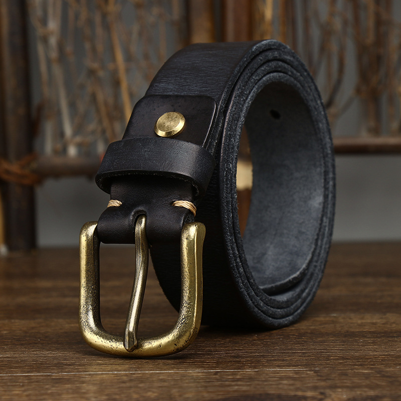 Vintage Genuine Leather Belt Wide 3.3CM B65