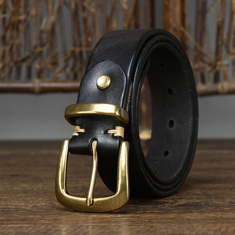 Vintage Genuine Leather Belt Wide 3.3CM B66