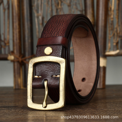 Vintage Genuine Leather Belt Wide 3.8CM B70