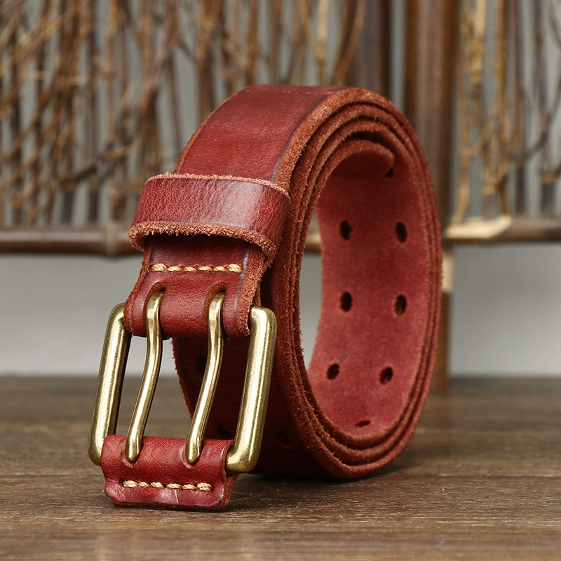 Heritage Full-Grain Leather Belt with Brass Buckle | 3.8cm Wide
