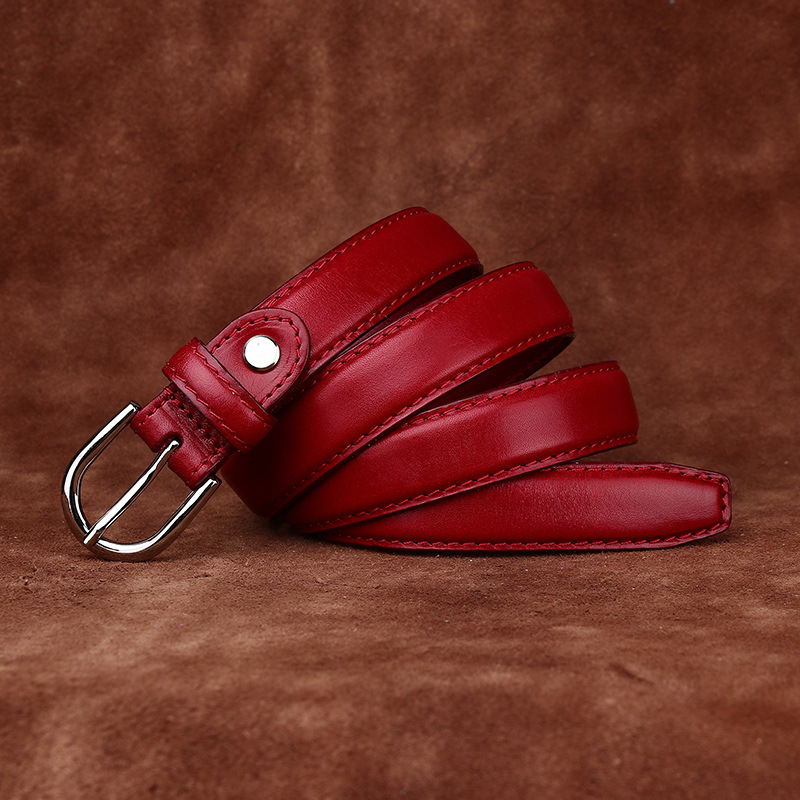 Minimalist Genuine Leather Belt for Women Wide 2.4CM B81-KKICO
