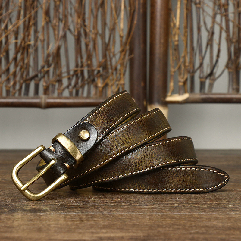 Vintage Genuine Leather Belt Wide 2.3CM B82-KKICO