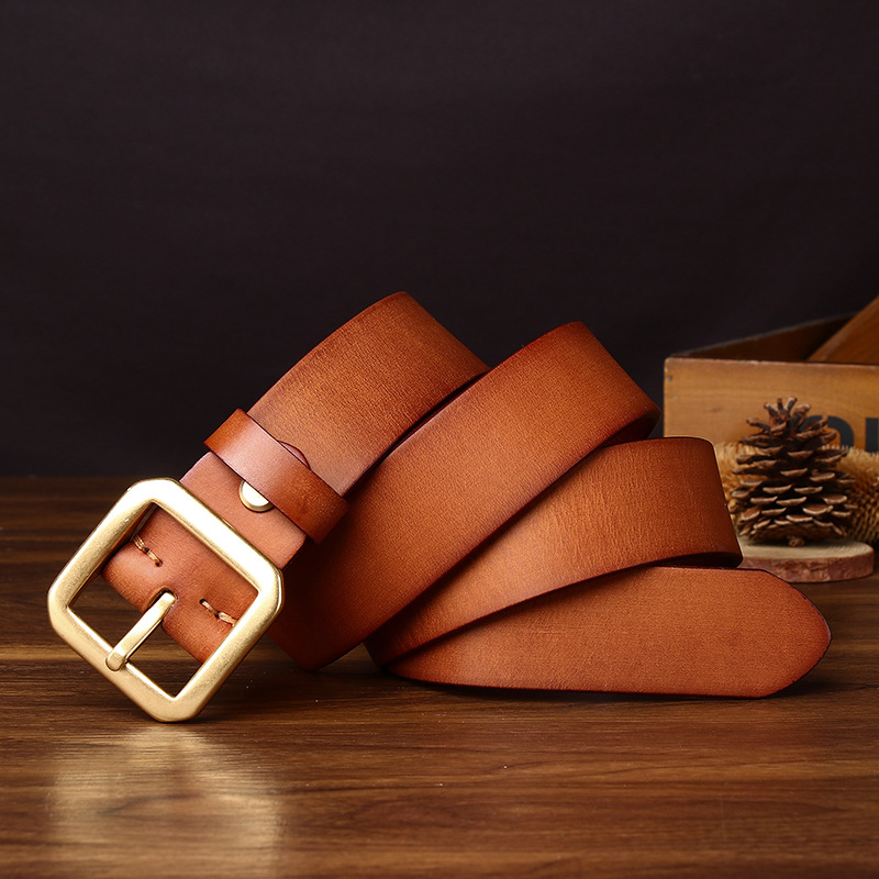 Vintage Genuine Leather Belt Wide 3.8CM B84-KKICO