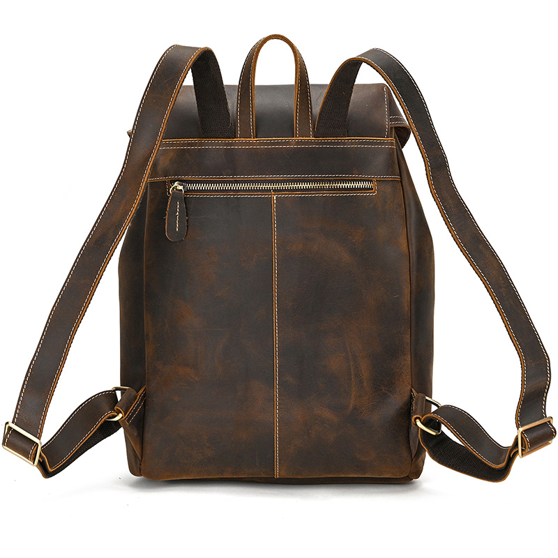 Vintage Leather Rucksack Backpack | 41cm Flap-Top Bag