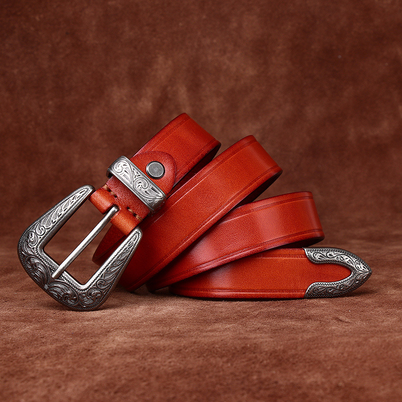 Stylish Vintage Genuine Leather Belt 2.4cm Wide B21