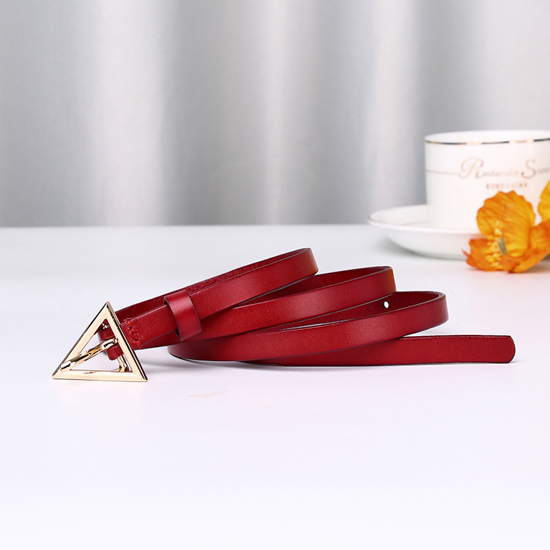 Versatile Waist-cinching Genuine Leather Belt 1.0cm Wide B30