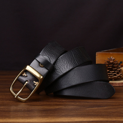 Rustic Leather Everyday Belt Wide 3.3CM  B32