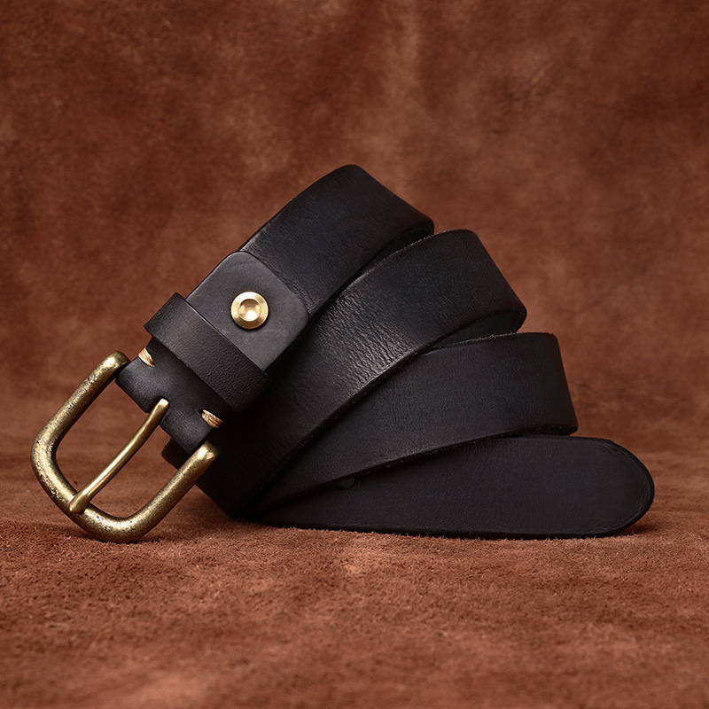 Vintage Genuine Leather Belt Wide 3.3CM B78-KKICO