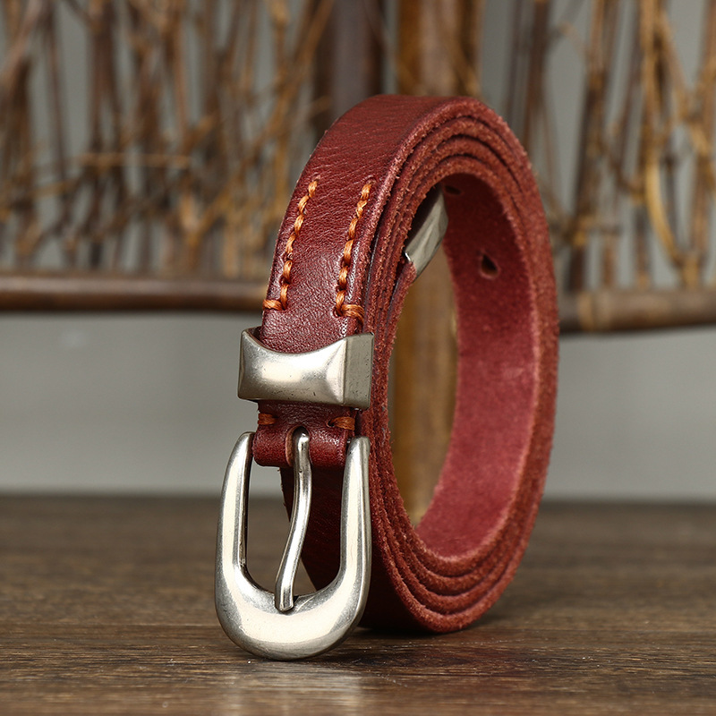 Vintage Genuine Leather Belt 1.8cm Wide B22