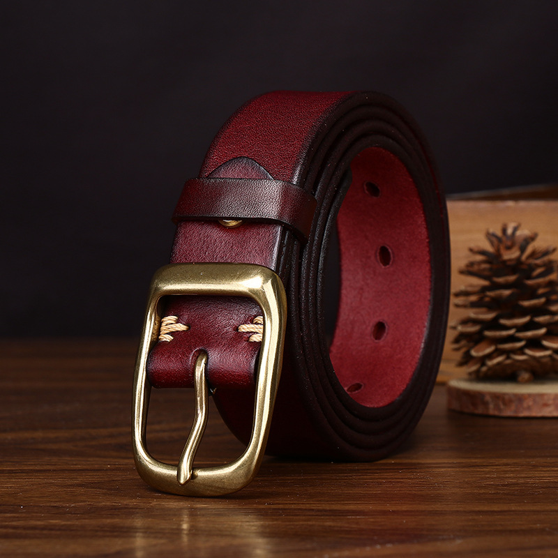 Rustic Leather Everyday Belt Wide 3.3CM  B32