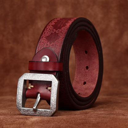 Vintage Genuine Leather Belt Wide 3.8CM B67