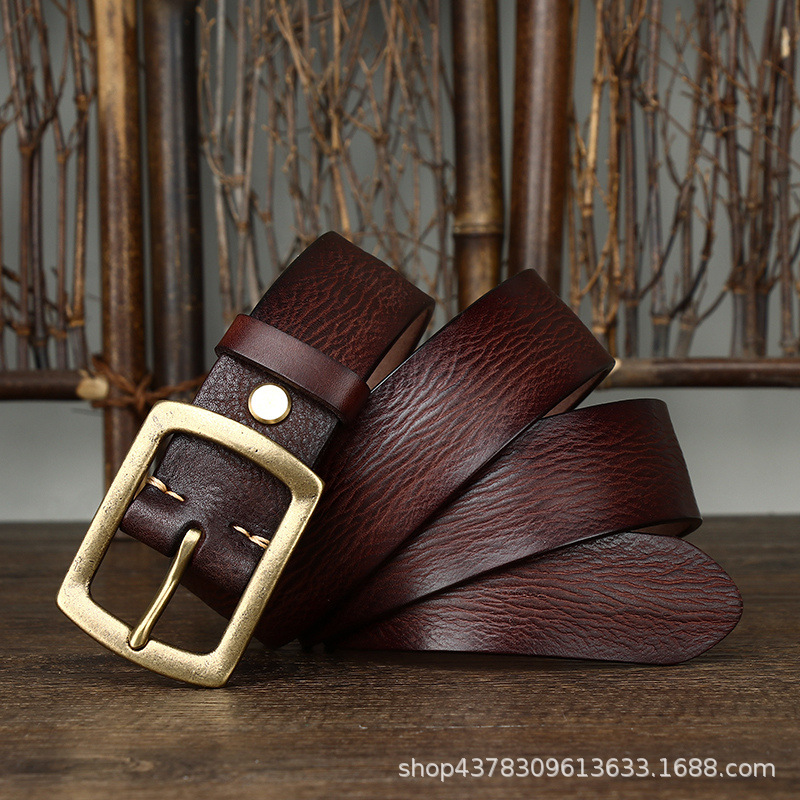 Vintage Genuine Leather Belt Wide 3.8CM B70