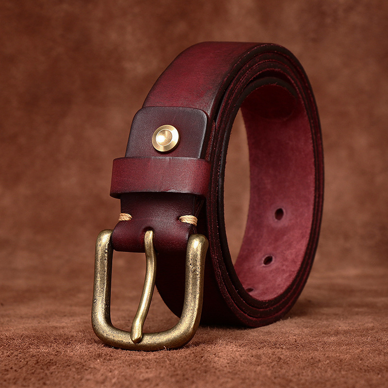 Vintage Genuine Leather Belt Wide 3.3CM B78-KKICO